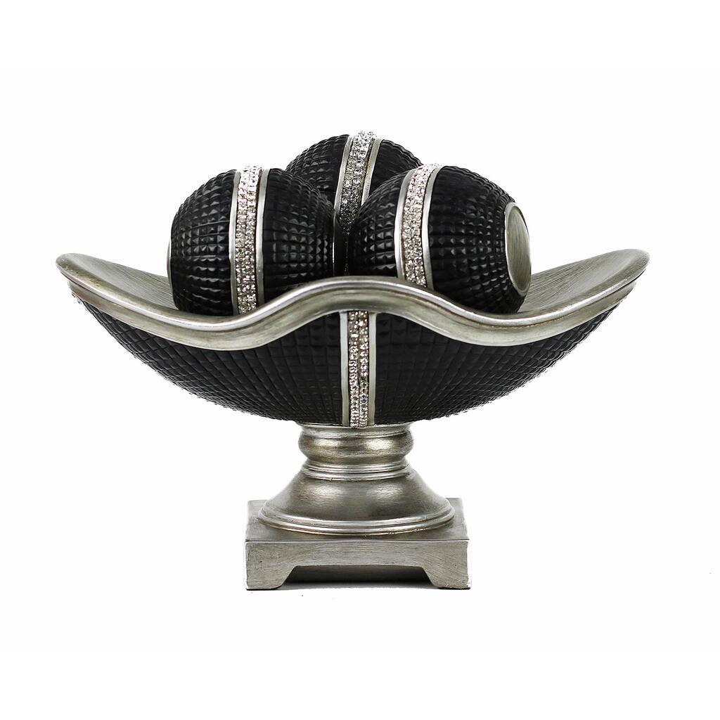 D'Lusso Designs Serena 4-piece Bowl and Orbs Set