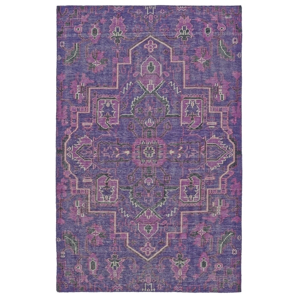 Hand-Knotted Vintage Purple Heriz Rug - 9' x 12'