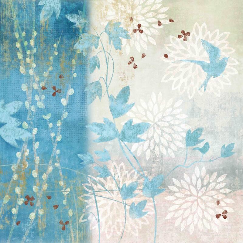 Marmont Hill - Chrysanthemum Bird I by Evelia Painting Print on Canvas - Multi-Color