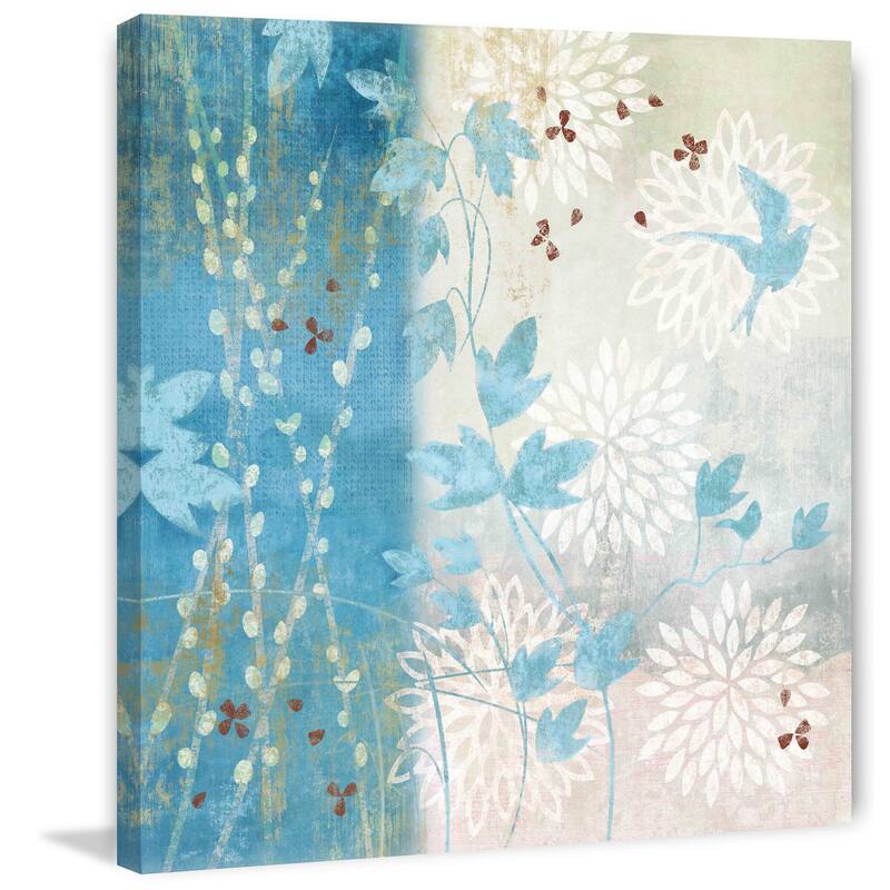 Marmont Hill - Chrysanthemum Bird I by Evelia Painting Print on Canvas - Multi-Color