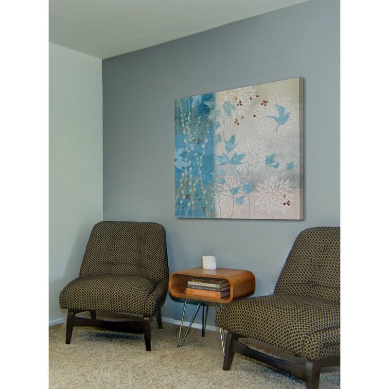 Marmont Hill - Chrysanthemum Bird I by Evelia Painting Print on Canvas - Multi-Color