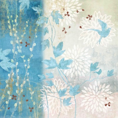 Marmont Hill - Chrysanthemum Bird I by Evelia Painting Print on Canvas - Multi-Color