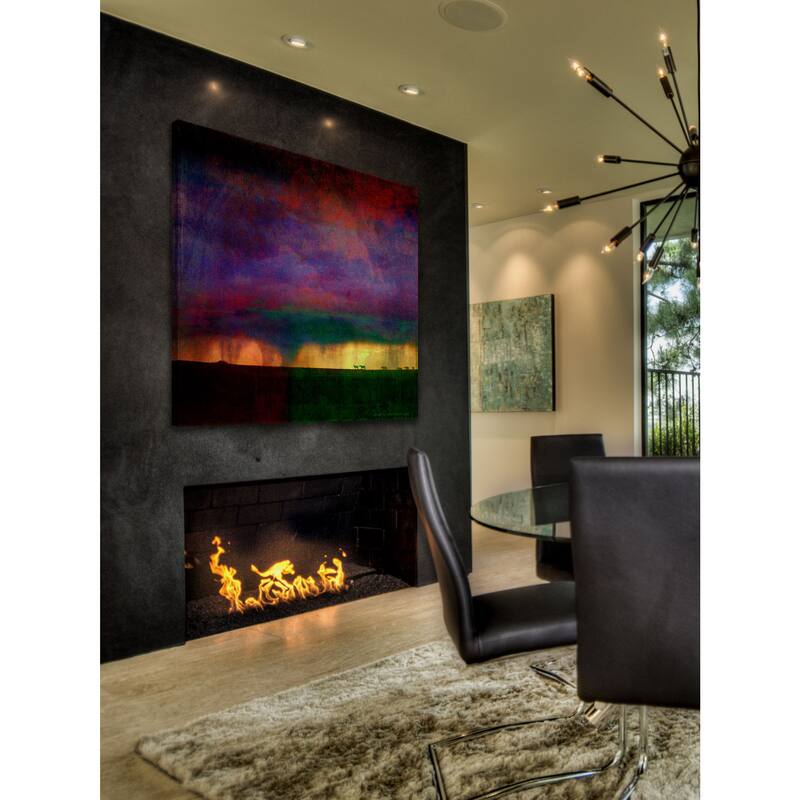 Marmont Hill - Storm Passing Horses by Chris Vest Painting Print on Canvas - Multi-Color