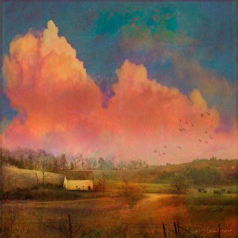 Marmont Hill - Pastoral Sunset by Chris Vest Painting Print on Canvas - Multi-Color