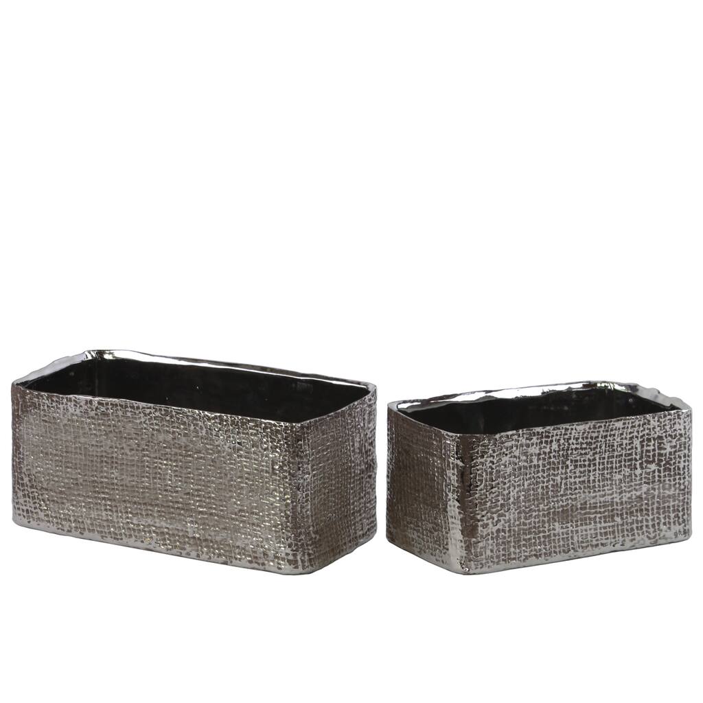Melrose International Criss Cross Pattern Planter (Set of 2)