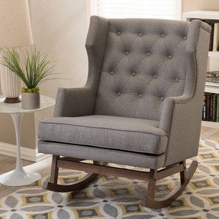 Contemporary Grey Fabric Rocking Chair by Baxton Studio Bed Bath