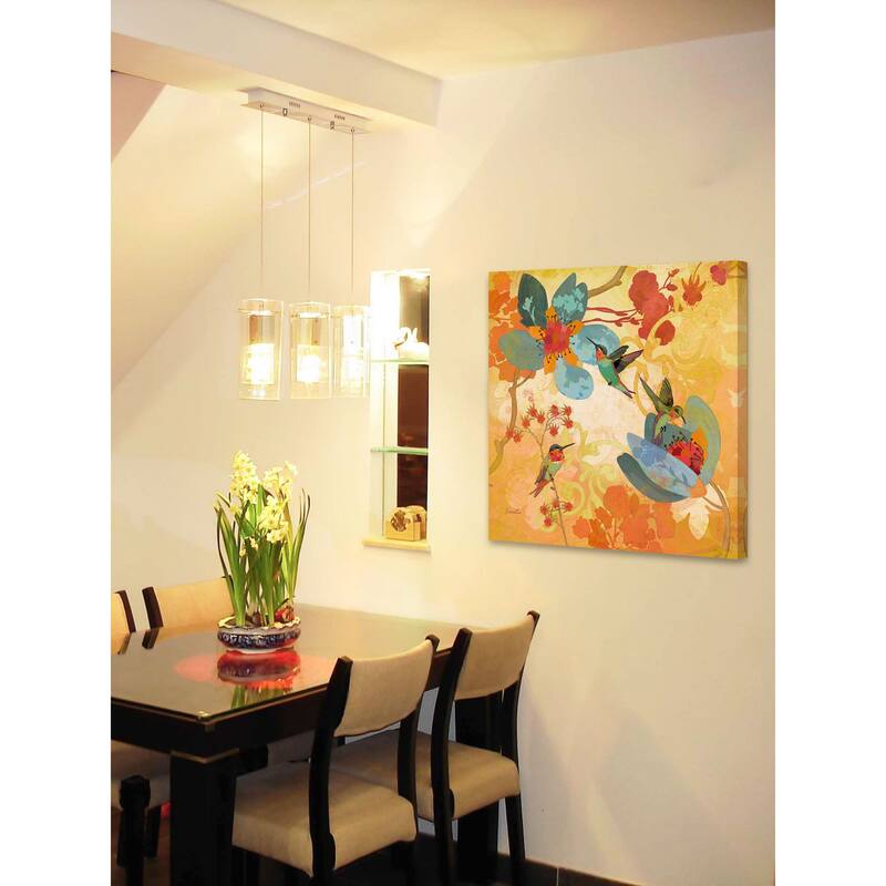 Marmont Hill - Humming Birds Aqua by Evelia Painting Print on Canvas