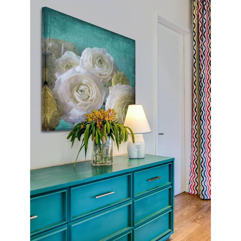 Marmont Hill - Yellow Ranunculus B by Stalus Painting Print on Canvas - Multi-Color