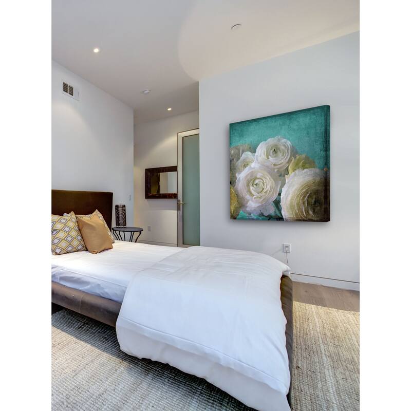 Marmont Hill - Yellow Ranunculus B by Stalus Painting Print on Canvas - Multi-Color