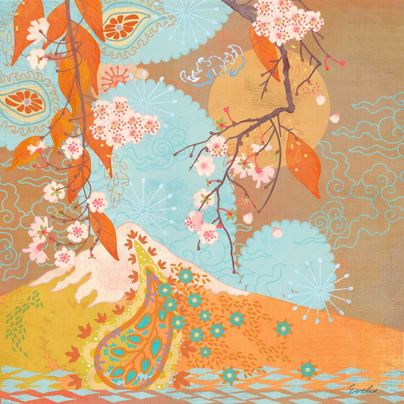 Marmont Hill - Autumn Flowering Cherry II by Evelia Painting Print on Canvas - Multi-Color
