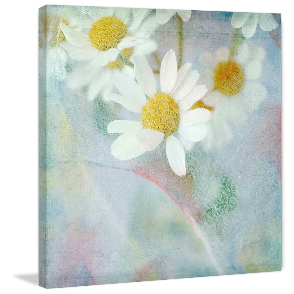 Marmont Hill Julie Joy 'White Daisy 1' Painting Print on Canvas - Multi-Color