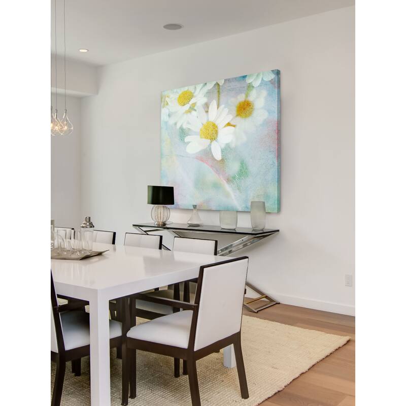 Marmont Hill Julie Joy 'White Daisy 1' Painting Print on Canvas - Multi-Color