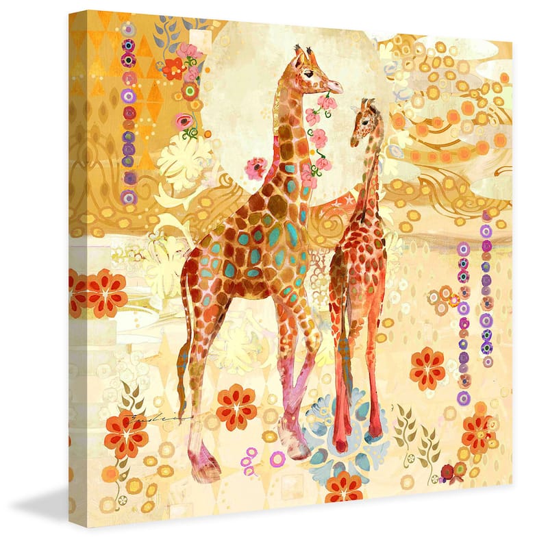 Marmont Hill - Giraffes by Evelia Painting Print on Canvas - Multi-Color