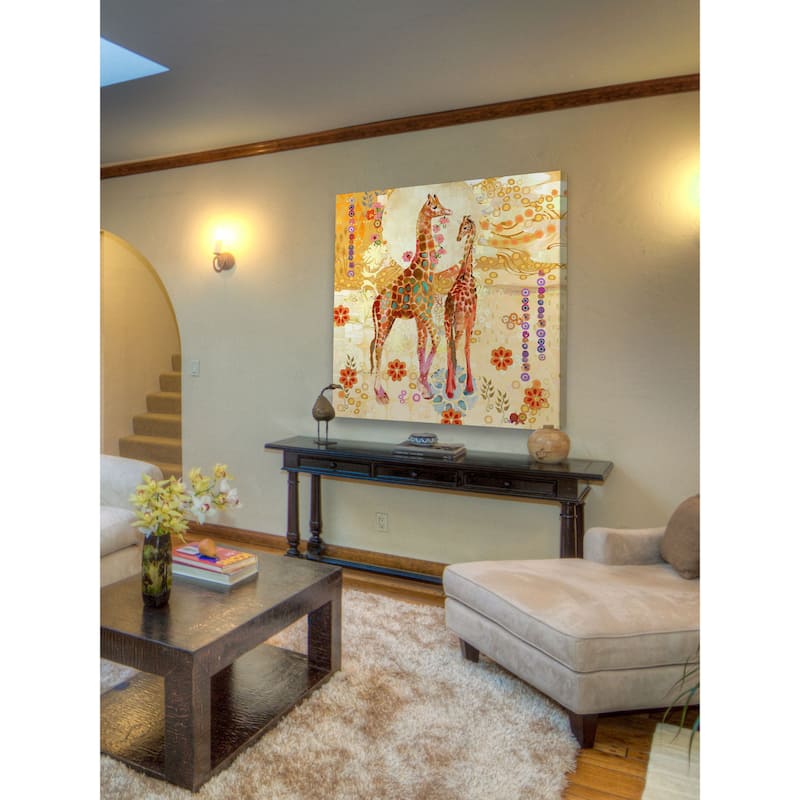 Marmont Hill - Giraffes by Evelia Painting Print on Canvas - Multi-Color
