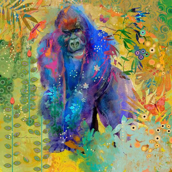 Marmont Hill - Handmade Gorilla Jungle Thinker Painting Print on Canvas -  Overstock - 10915158