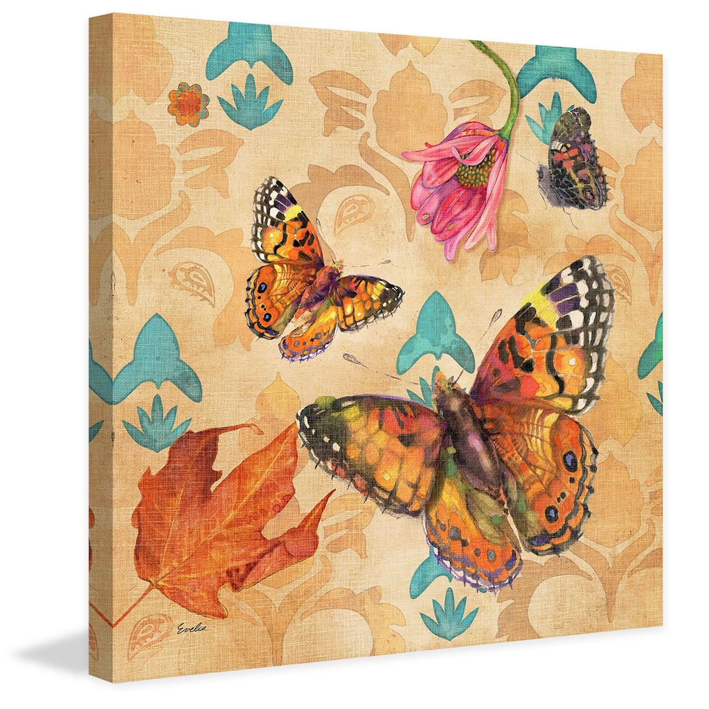 Marmont Hill - Painted Lady Buttery by Evelia Painting Print on Canvas - Multi-Color