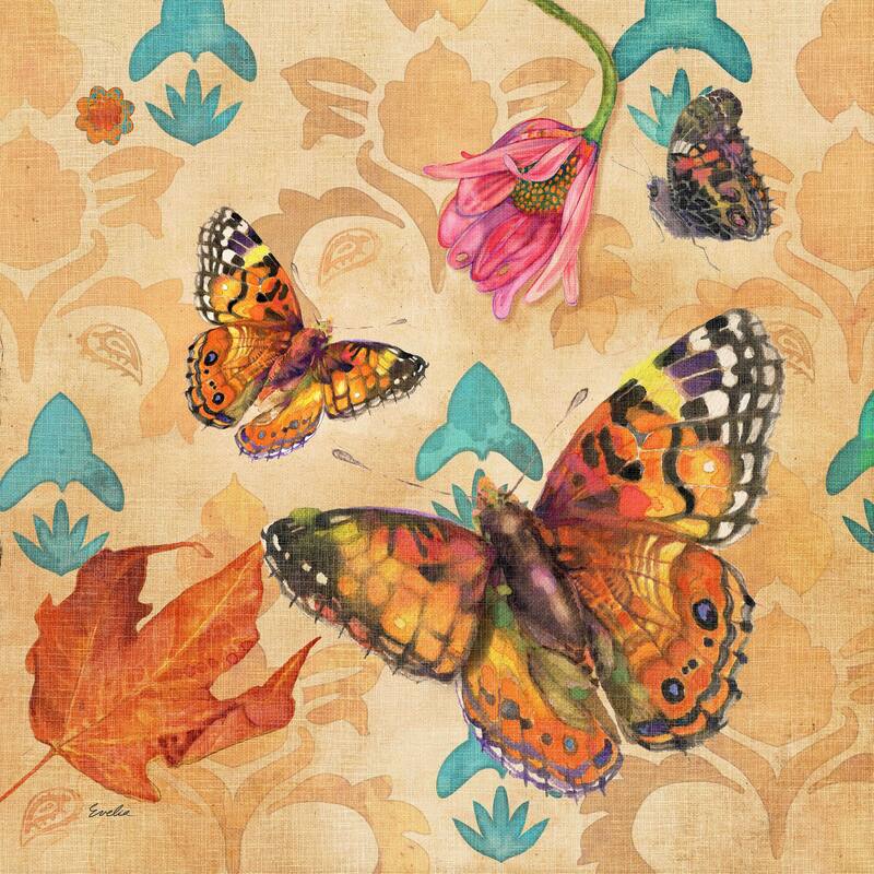 Marmont Hill - Painted Lady Buttery by Evelia Painting Print on Canvas - Multi-Color