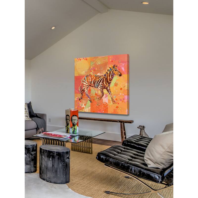 Marmont Hill - AfriKarma Zebra by Evelia Painting Print on Canvas - Multi-Color