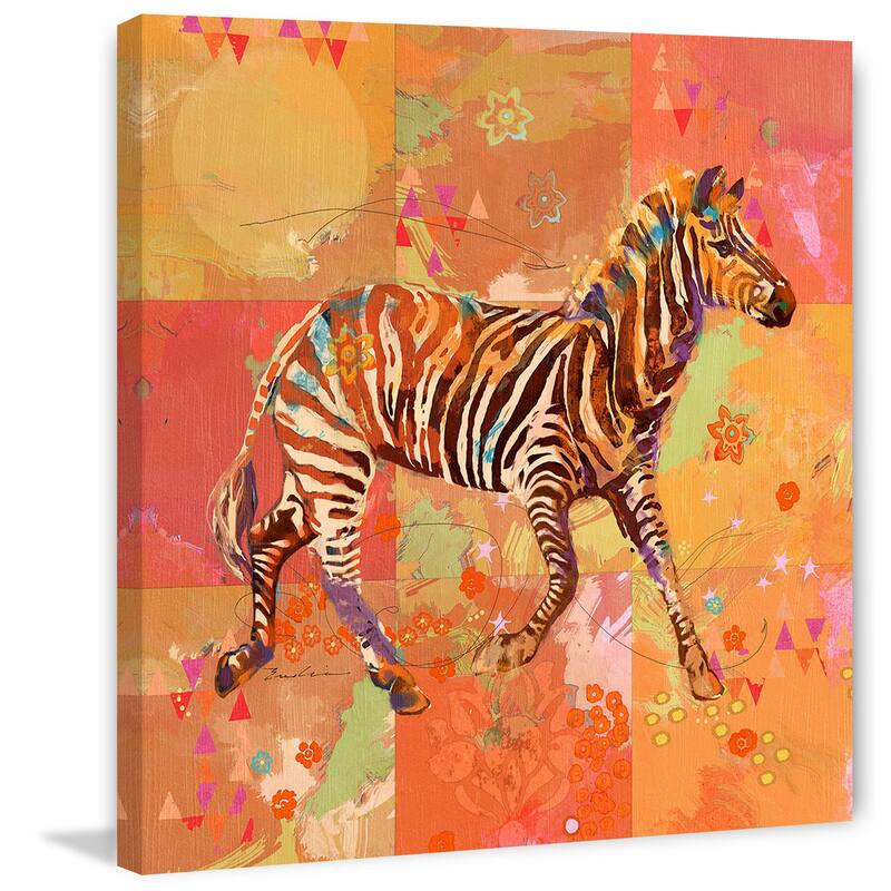 Marmont Hill - AfriKarma Zebra by Evelia Painting Print on Canvas - Multi-Color