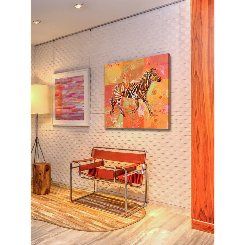 Marmont Hill - AfriKarma Zebra by Evelia Painting Print on Canvas - Multi-Color
