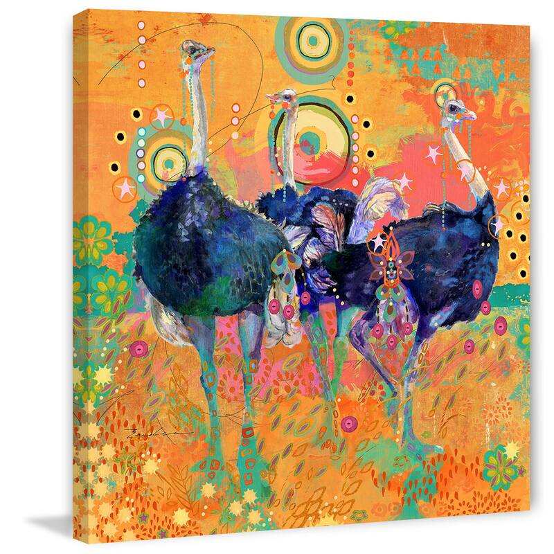 Marmont Hill - Three Ostrich by Evelia Painting Print on Canvas - Multi-Color
