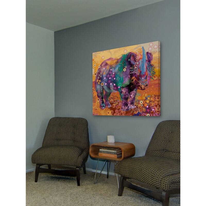 Marmont Hill - The Last Rhino by Evelia Painting Print on Canvas - Multi-Color