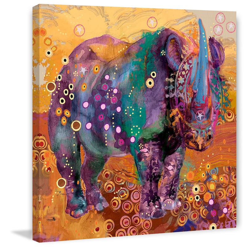 Marmont Hill - The Last Rhino by Evelia Painting Print on Canvas - Multi-Color