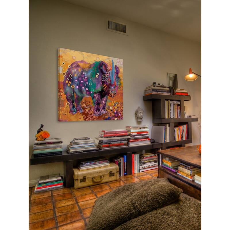 Marmont Hill - The Last Rhino by Evelia Painting Print on Canvas - Multi-Color