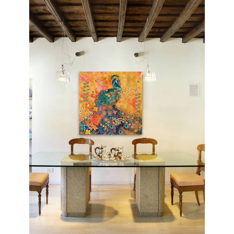 Marmont Hill - AfriKarma Peacock by Evelia Painting Print on Canvas