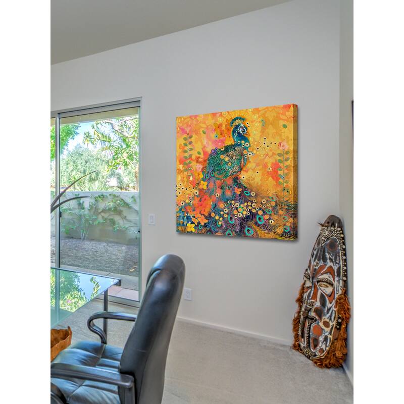 Marmont Hill - AfriKarma Peacock by Evelia Painting Print on Canvas