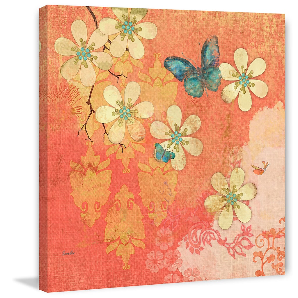 Marmont Hill - Multi Blossoms Buttery by Evelia Painting Print on Canvas - Multi-Color