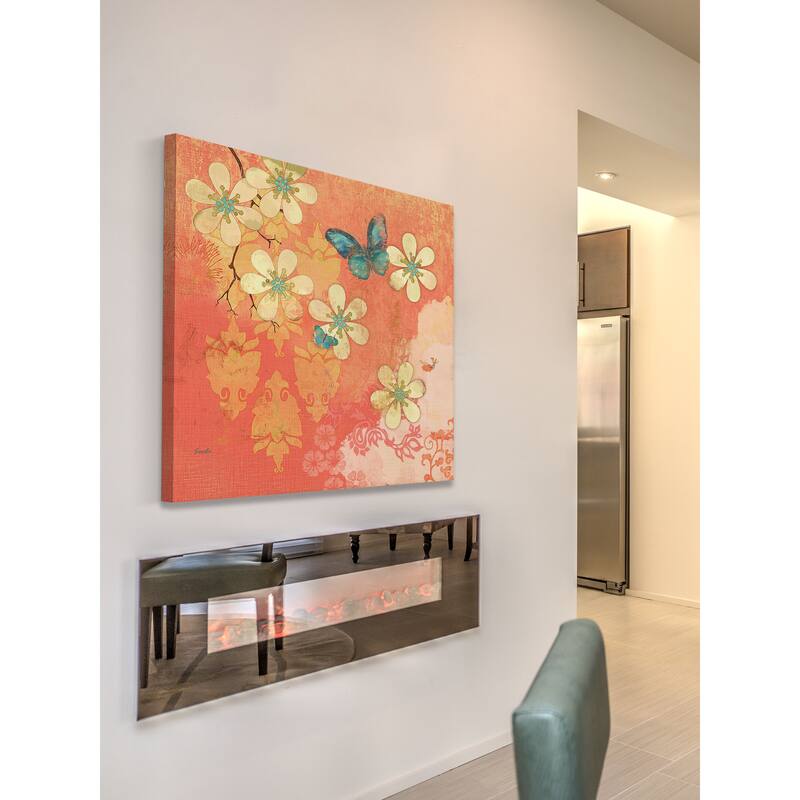 Marmont Hill - Multi Blossoms Buttery by Evelia Painting Print on Canvas - Multi-Color