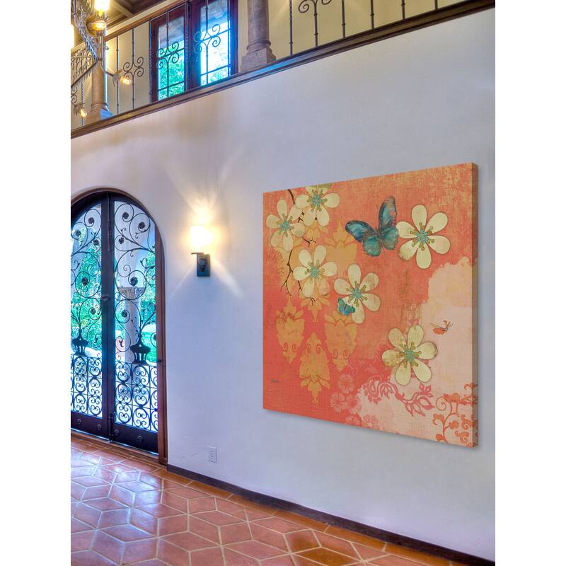 Marmont Hill - Multi Blossoms Buttery by Evelia Painting Print on Canvas - Multi-Color