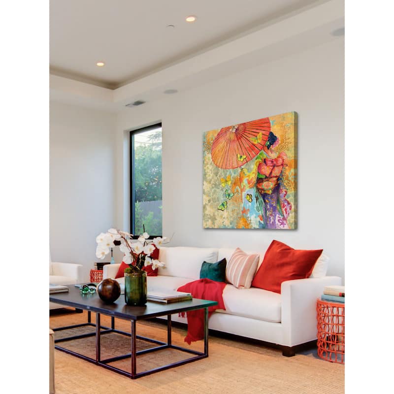 Marmont Hill - Umbrella Butteries by Evelia Painting Print on Canvas - Multi-Color