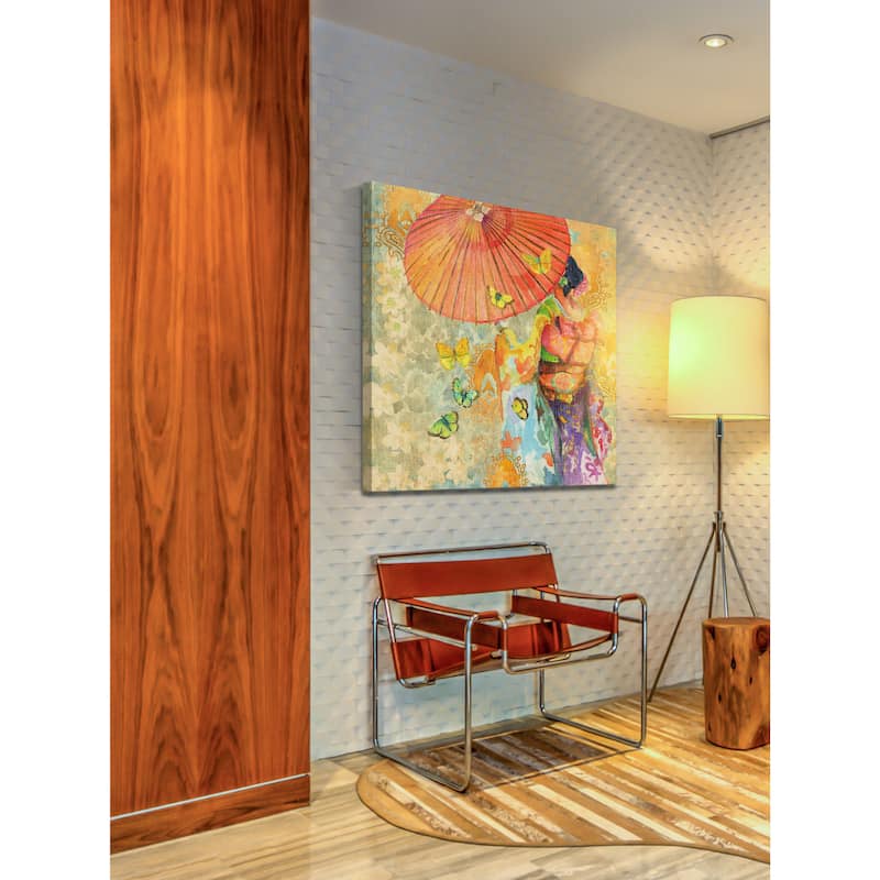 Marmont Hill - Umbrella Butteries by Evelia Painting Print on Canvas - Multi-Color