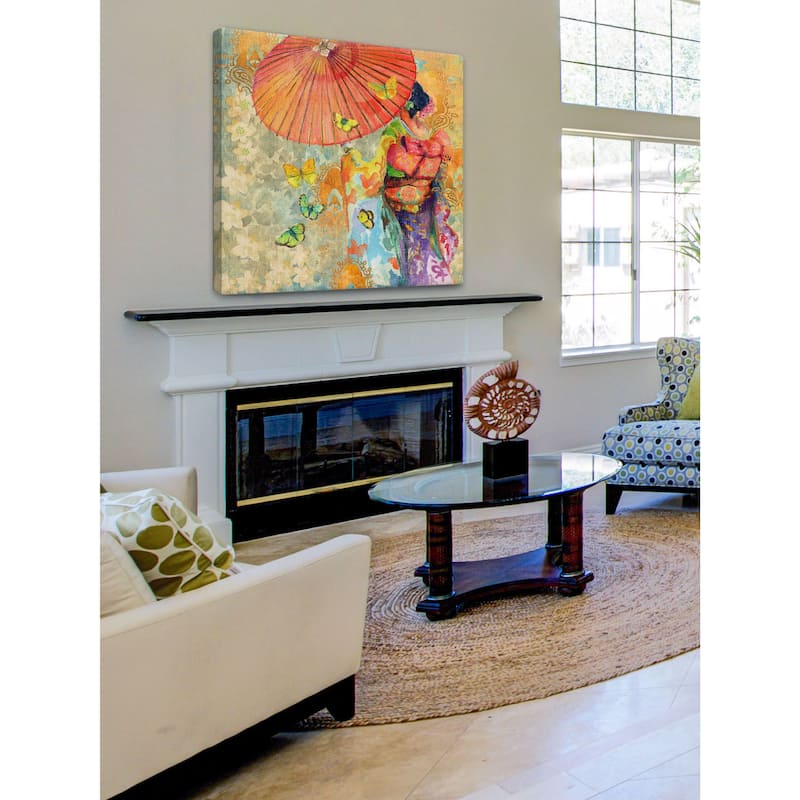 Marmont Hill - Umbrella Butteries by Evelia Painting Print on Canvas - Multi-Color