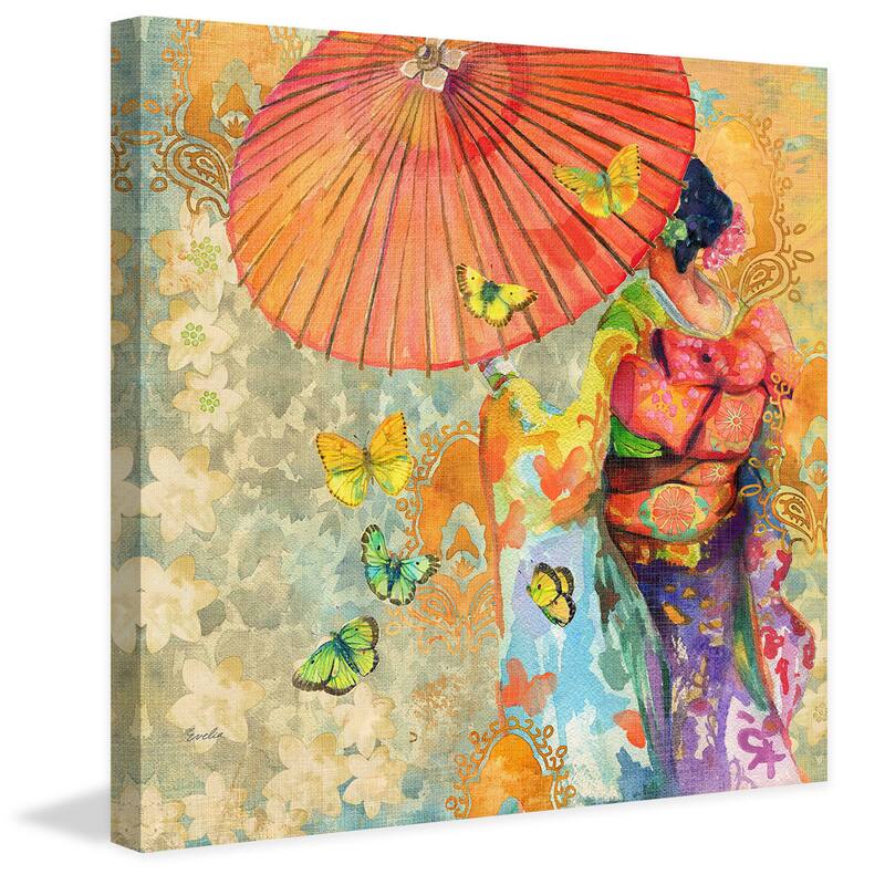 Marmont Hill - Umbrella Butteries by Evelia Painting Print on Canvas - Multi-Color
