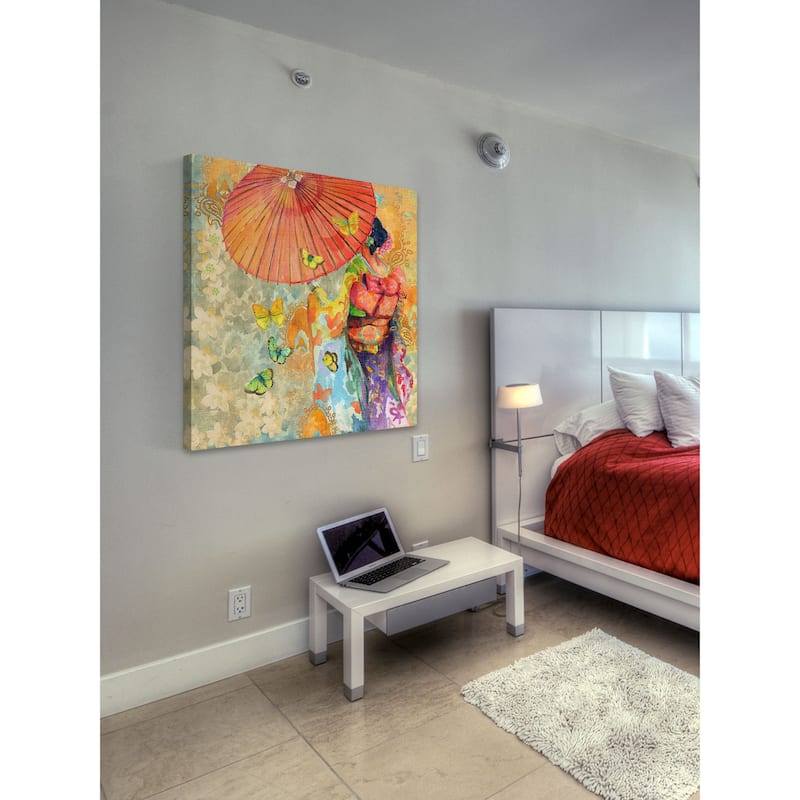 Marmont Hill - Umbrella Butteries by Evelia Painting Print on Canvas - Multi-Color