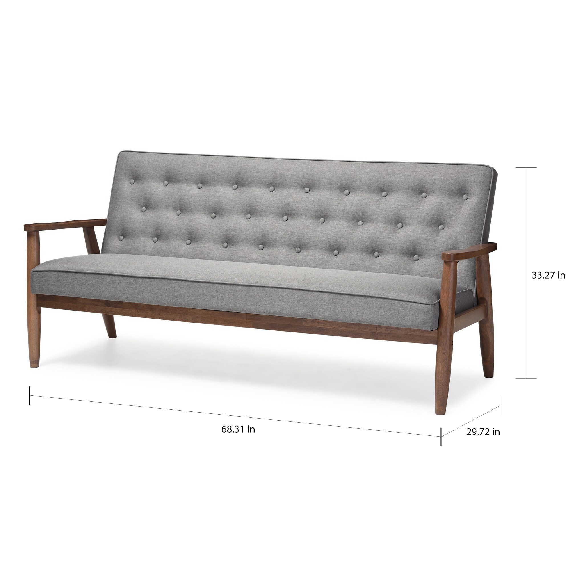 Baxton Studio Soro Mid Century Retro Modern Grey Fabric Baxton Studio Soro Mid Century