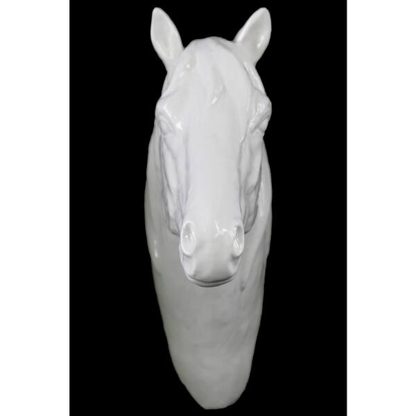 Shop Porcelain White Gloss Horse Head Wall Decor Overstock