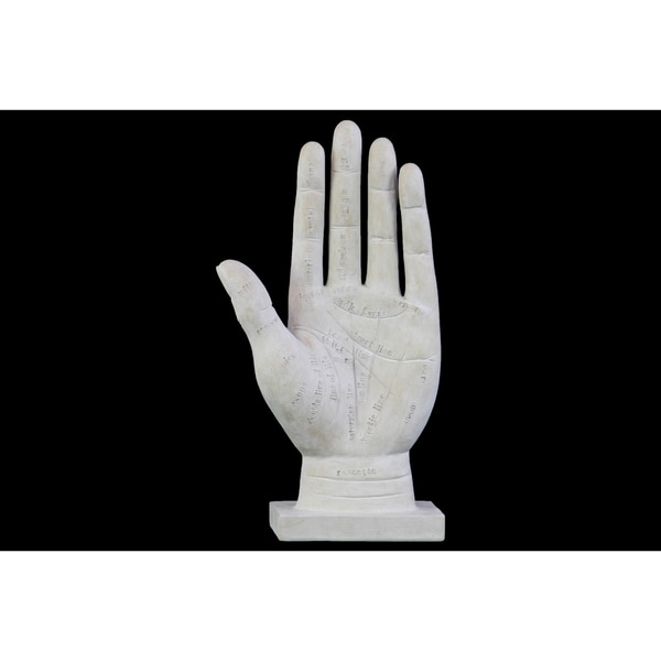 Matte White Polyresin Palmistry Hand Sculpture