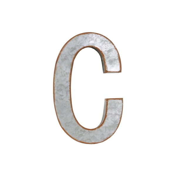 Shop Galvanized Zinc Rusted Edge Effect Letter C Metal Alphabet
