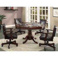 Furniture of America Gary 5-piece Cherry 3-in-1 Poker Game Table Set