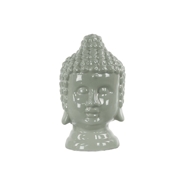 Urban Trends Grey Ceramic Buddha Head Figurine