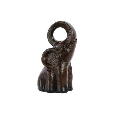 Ceramic Trumpeting Standing Elephant Brown