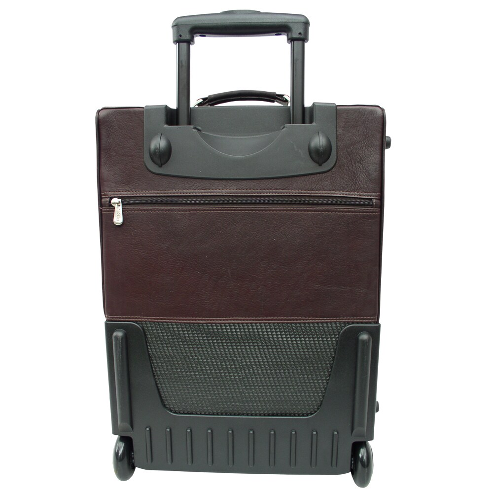 leather carry on suitcase with wheels