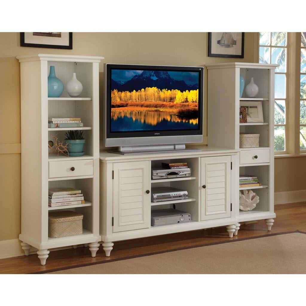 Bermuda Brushed White 3PC Entertainment Center by Home Styles