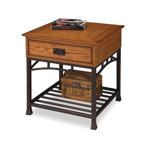 Modern Craftsman Distressed Oak End Table by Homestyles