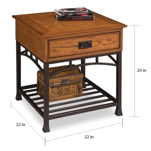 Modern Craftsman Distressed Oak End Table By Home Styles Modern Craftsman Distressed Oak End Table By Home Styles