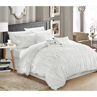 Shop Chic Home 11-Piece Maeve Bed-In-A-Bag White Comforter Set ...